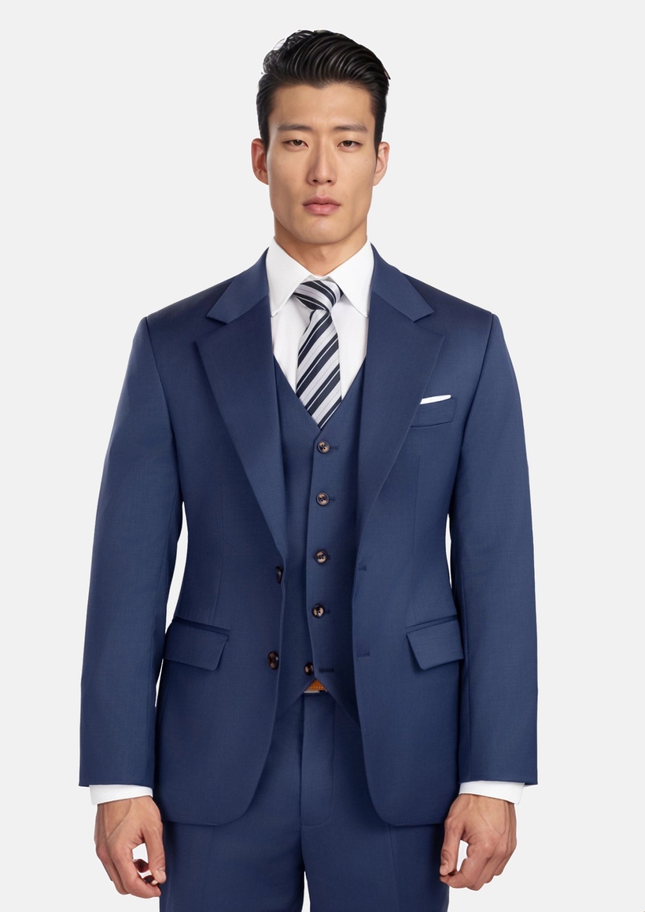 royal blue dress suit Men's Vested Two Button Solid Color Wedding & Business Suit in Royal Blue, 62 Long / Royal Blue