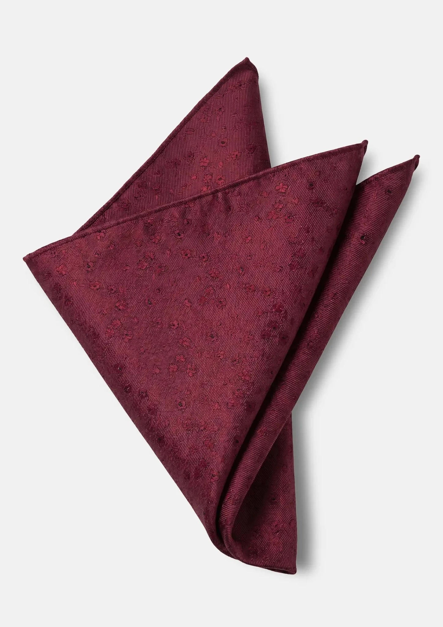 Royal Burgundy Floral Pocket Square - SARTORO743