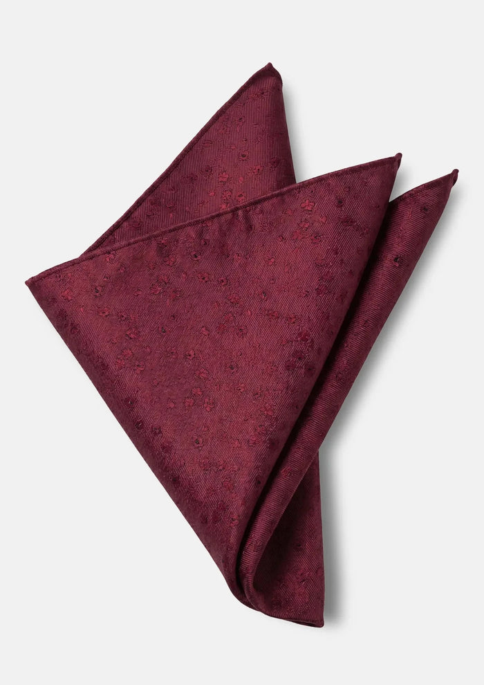 Royal Burgundy Floral Pocket Square - SARTORO249