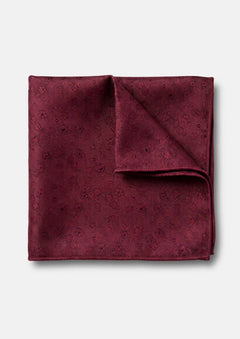 Royal Burgundy Floral Pocket Square - SARTORO