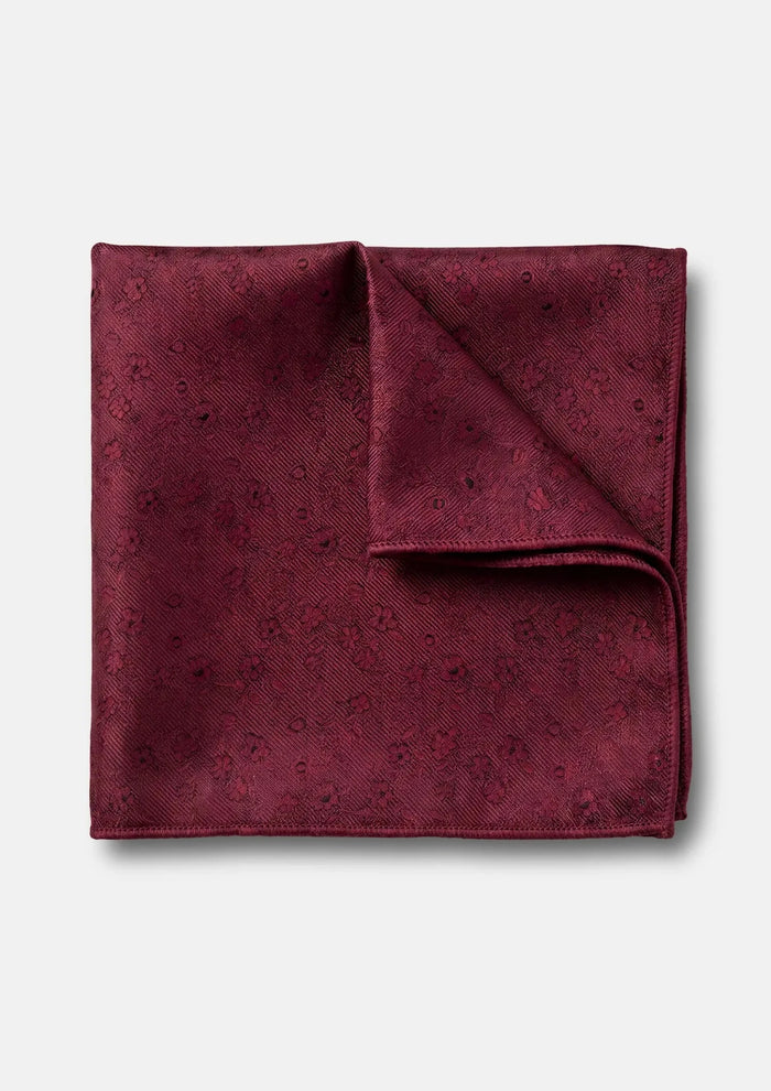 Royal Burgundy Floral Pocket Square - SARTORO849