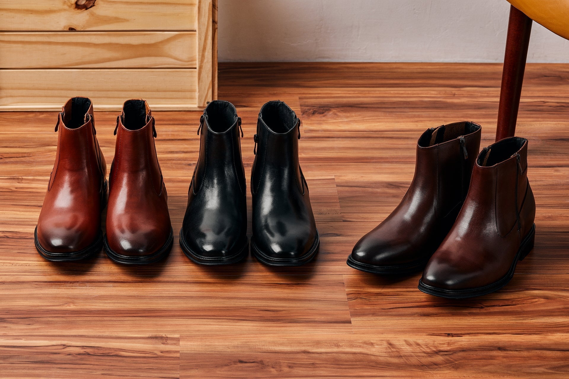 Rust Brown Lightweight Zipper Boots - 2557