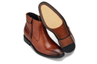 Rust Brown Lightweight Zipper Boots - 2353
