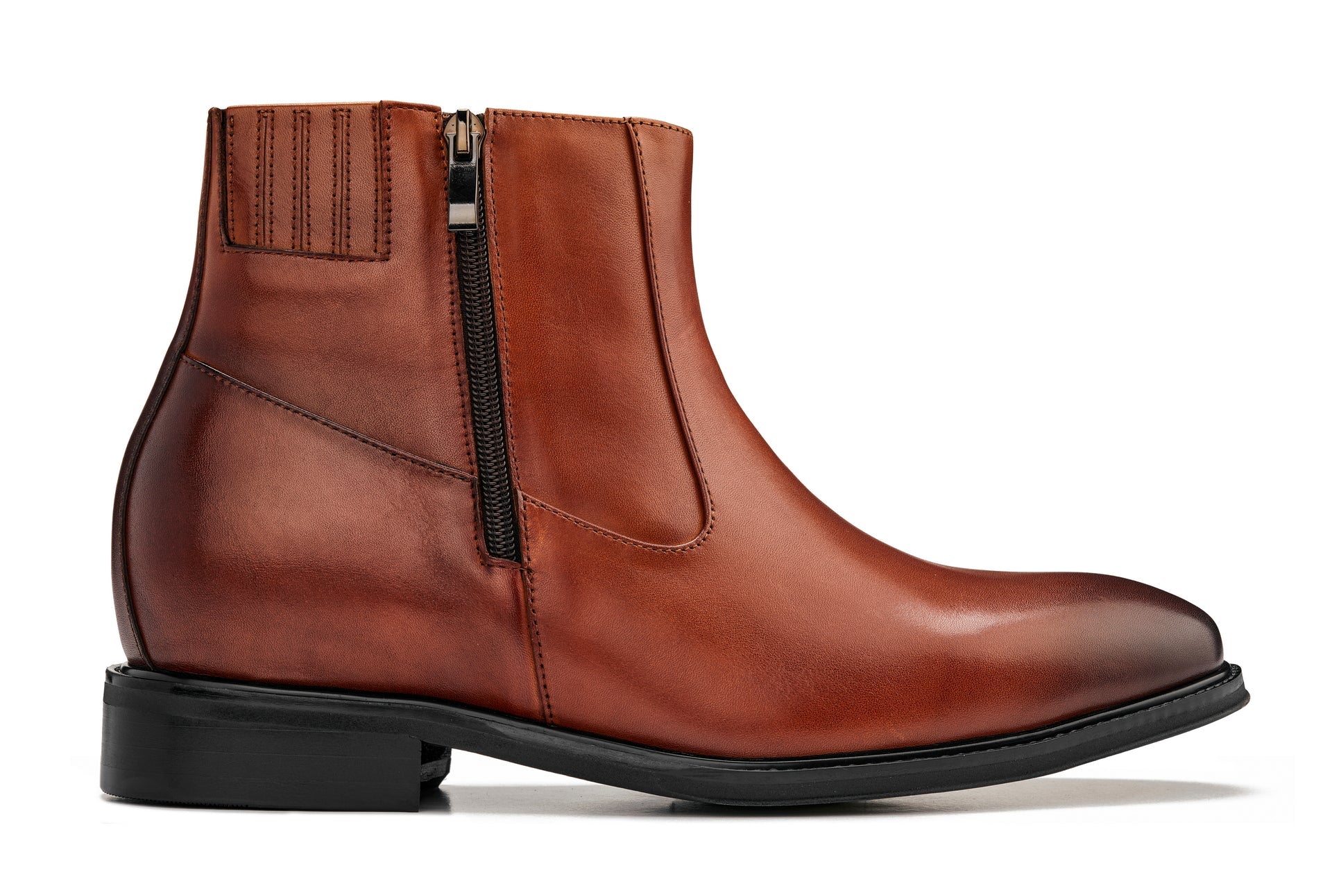 Rust Brown Lightweight Zipper Boots - 2757