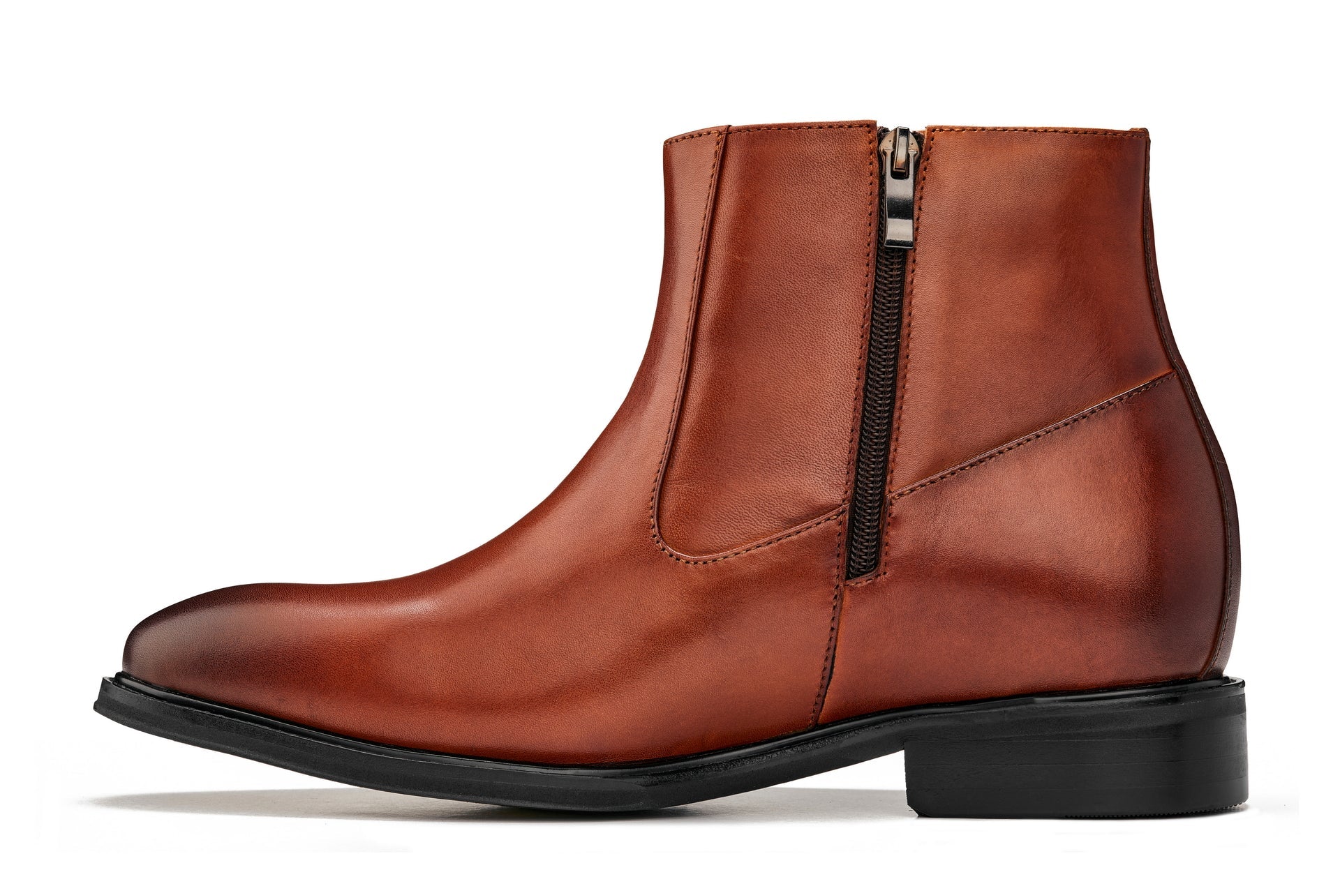 Rust Brown Lightweight Zipper Boots - 2989