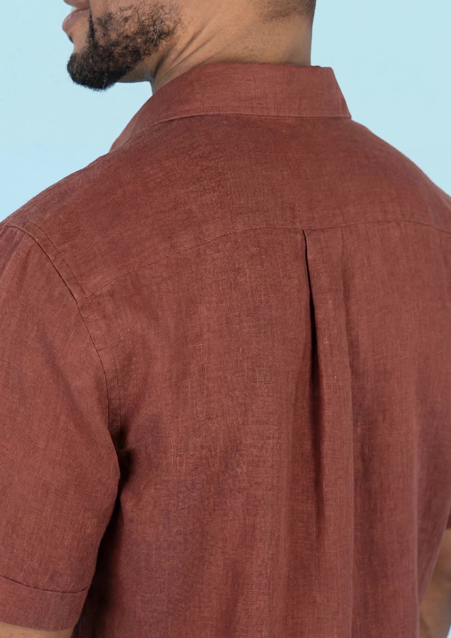 Rust Linen Blend T-Shirt - SARTORO343