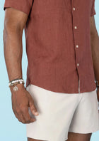 Rust Linen Blend T-Shirt - SARTORO311