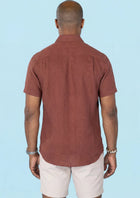 Rust Linen Blend T-Shirt - SARTORO194