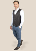 Sable Brown Twill Vest - SARTORO