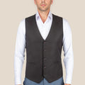 Sable Brown Twill Vest - SARTORO