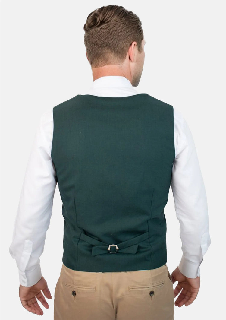 Sacramento Green Sharkskin Vest - SARTORO523