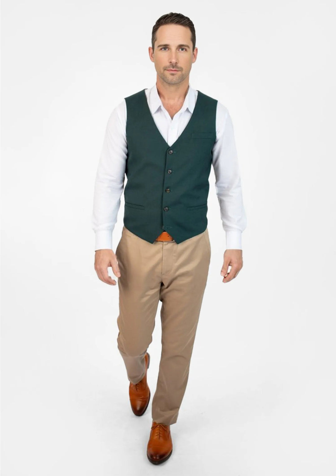 Sacramento Green Sharkskin Vest - SARTORO