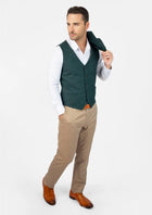 Sacramento Green Sharkskin Vest - SARTORO171