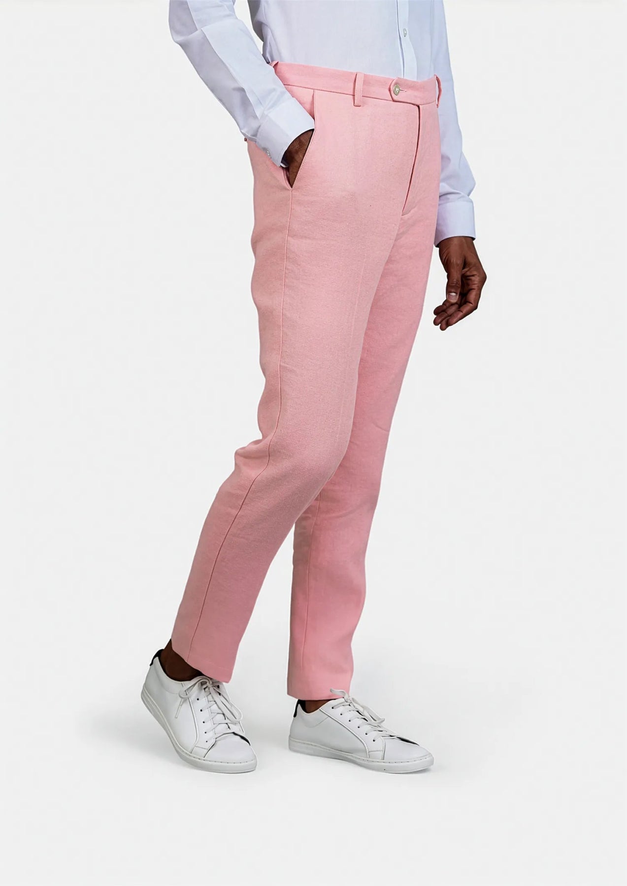 Men's Salmon Linen Pants | SARTORO Men's Salmon Linen Pants | SARTORO