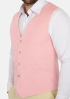 Salmon Linen Vest - SARTORO380
