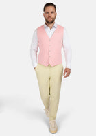 Salmon Linen Vest - SARTORO212
