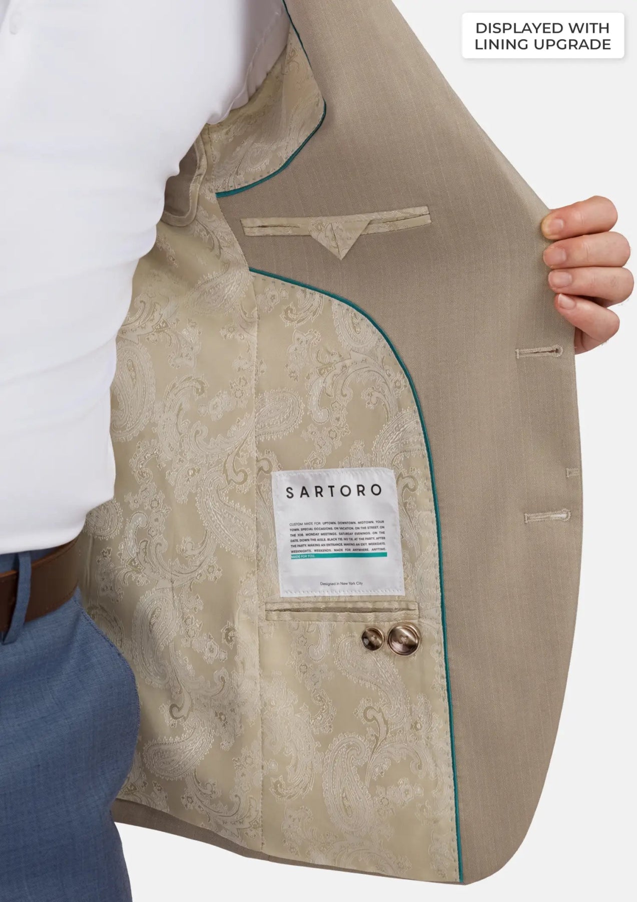 Sand Herringbone Ellis Jacket - SARTORO