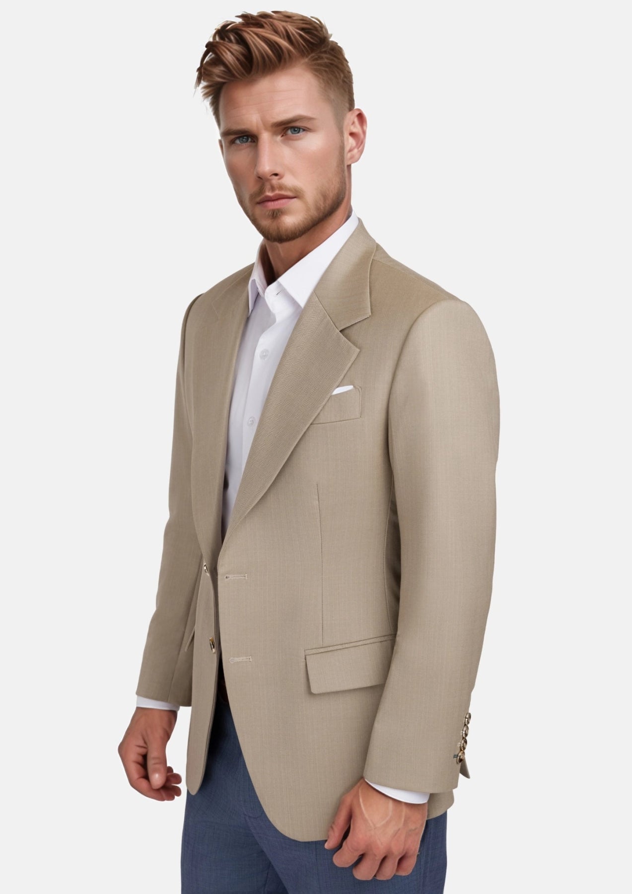 Sand Herringbone Ellis Jacket - SARTORO