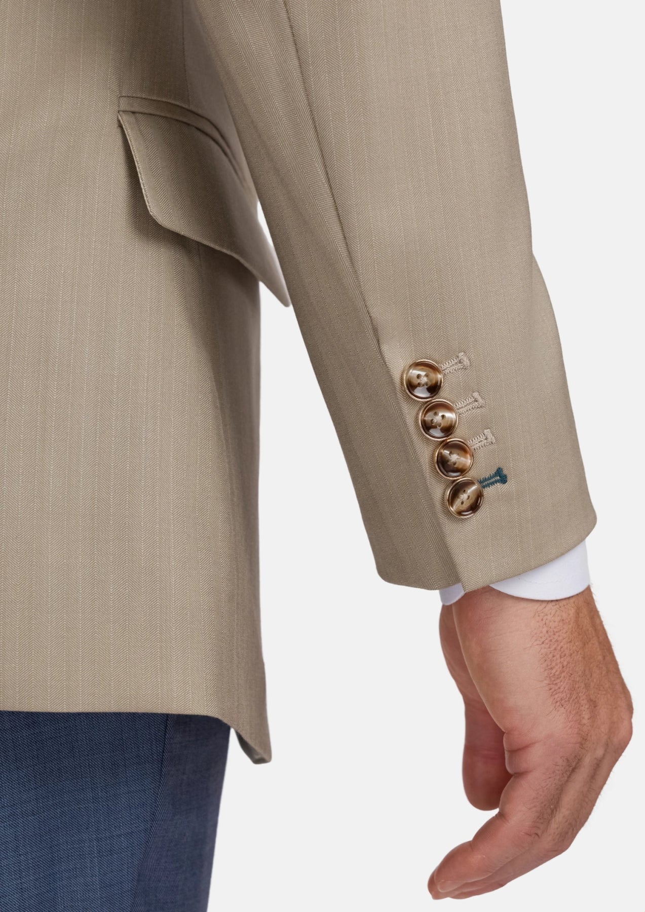 Sand Herringbone Ellis Jacket - SARTORO