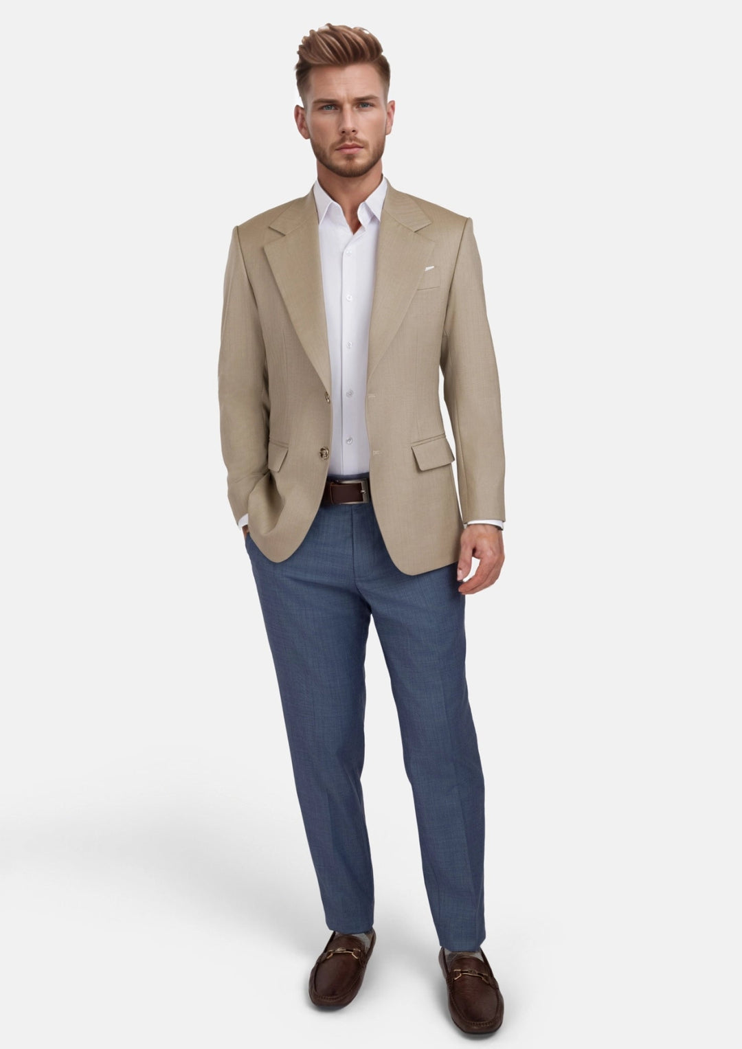 Sand Herringbone Ellis Jacket - SARTORO