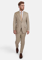 Sand Herringbone Ellis Suit - SARTORO313