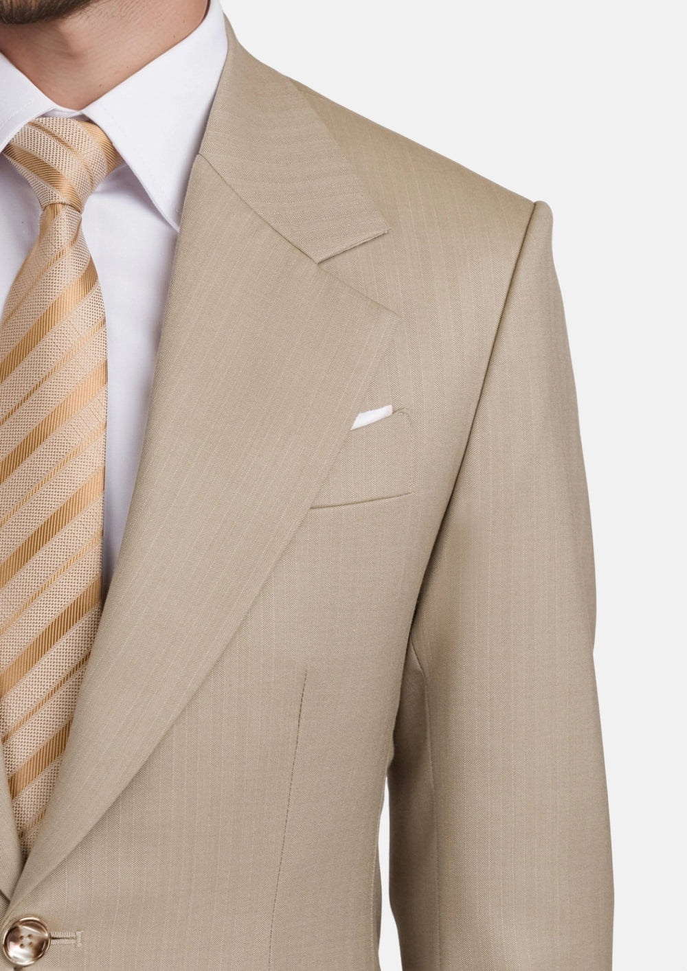 Sand Herringbone Ellis Suit - SARTORO