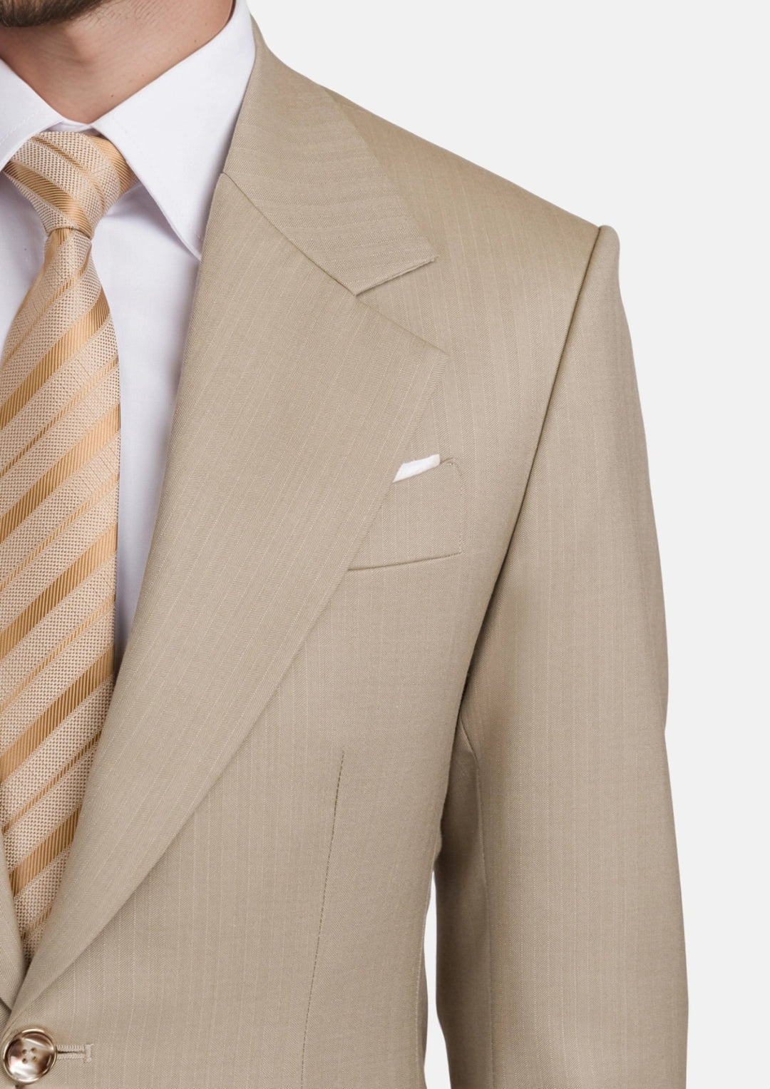 Sand Herringbone Ellis Suit - SARTORO