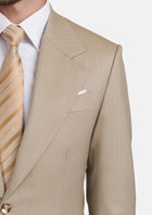 Sand Herringbone Ellis Suit - SARTORO749