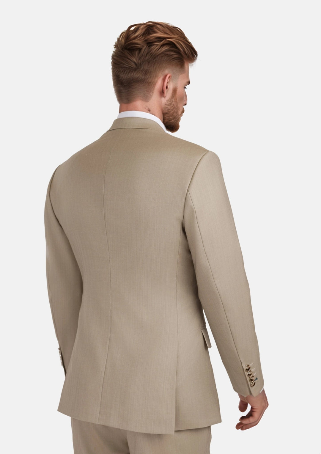 Sand Herringbone Ellis Suit - SARTORO