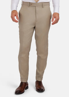 Sand Herringbone Pants - SARTORO