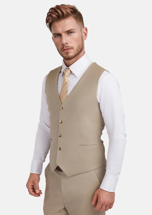 Sand Herringbone Vest - SARTORO