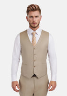 Sand Herringbone Vest - SARTORO84