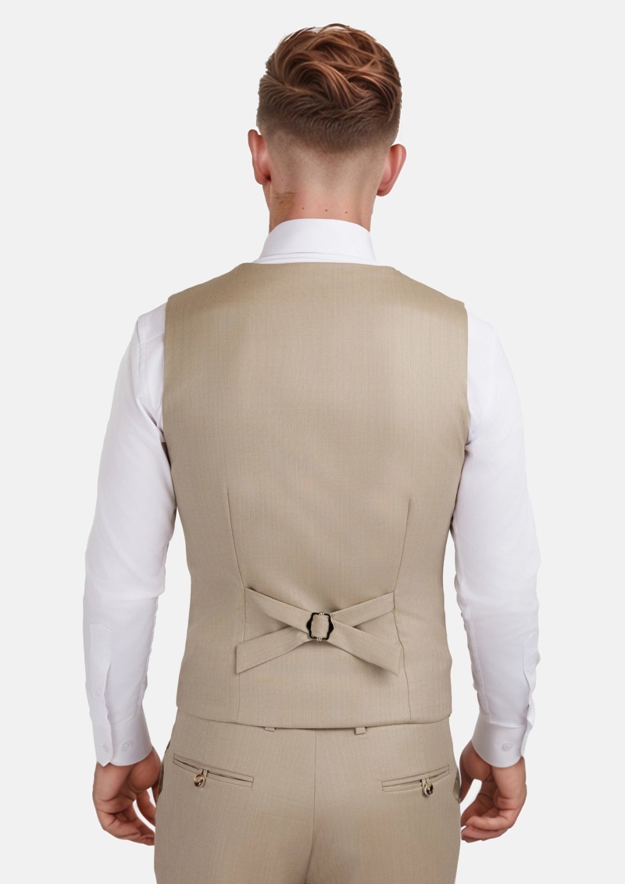 Sand Herringbone Vest - SARTORO