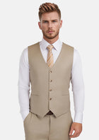 Sand Herringbone Vest - SARTORO129
