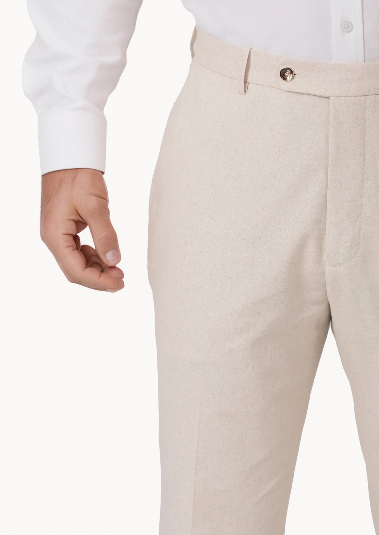 Sand Linen Blend Pants - SARTORO804