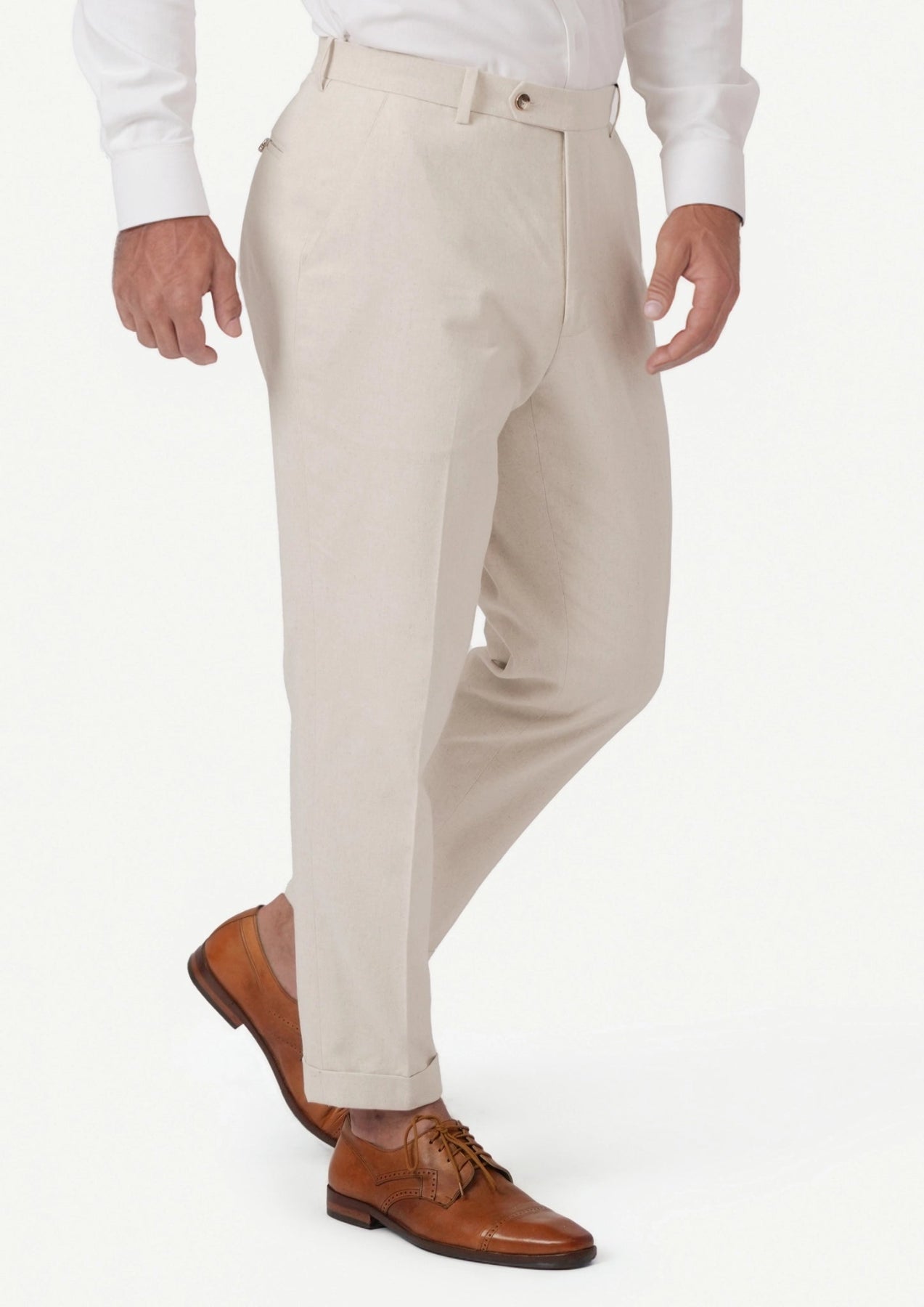 Sand Linen Blend Pants - SARTORO181