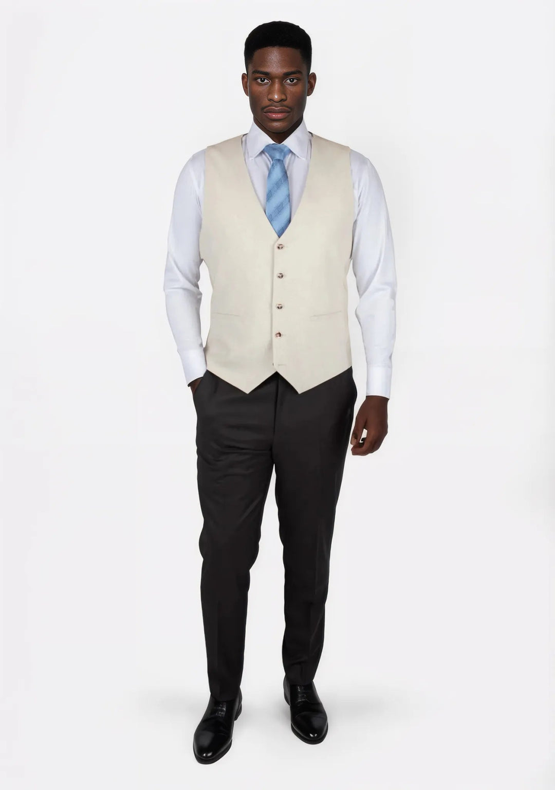 Sand Linen Blend Vest - SARTORO