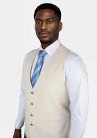Sand Linen Blend Vest - SARTORO267