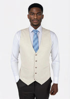 Sand Linen Blend Vest - SARTORO528