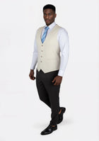 Sand Linen Blend Vest - SARTORO517