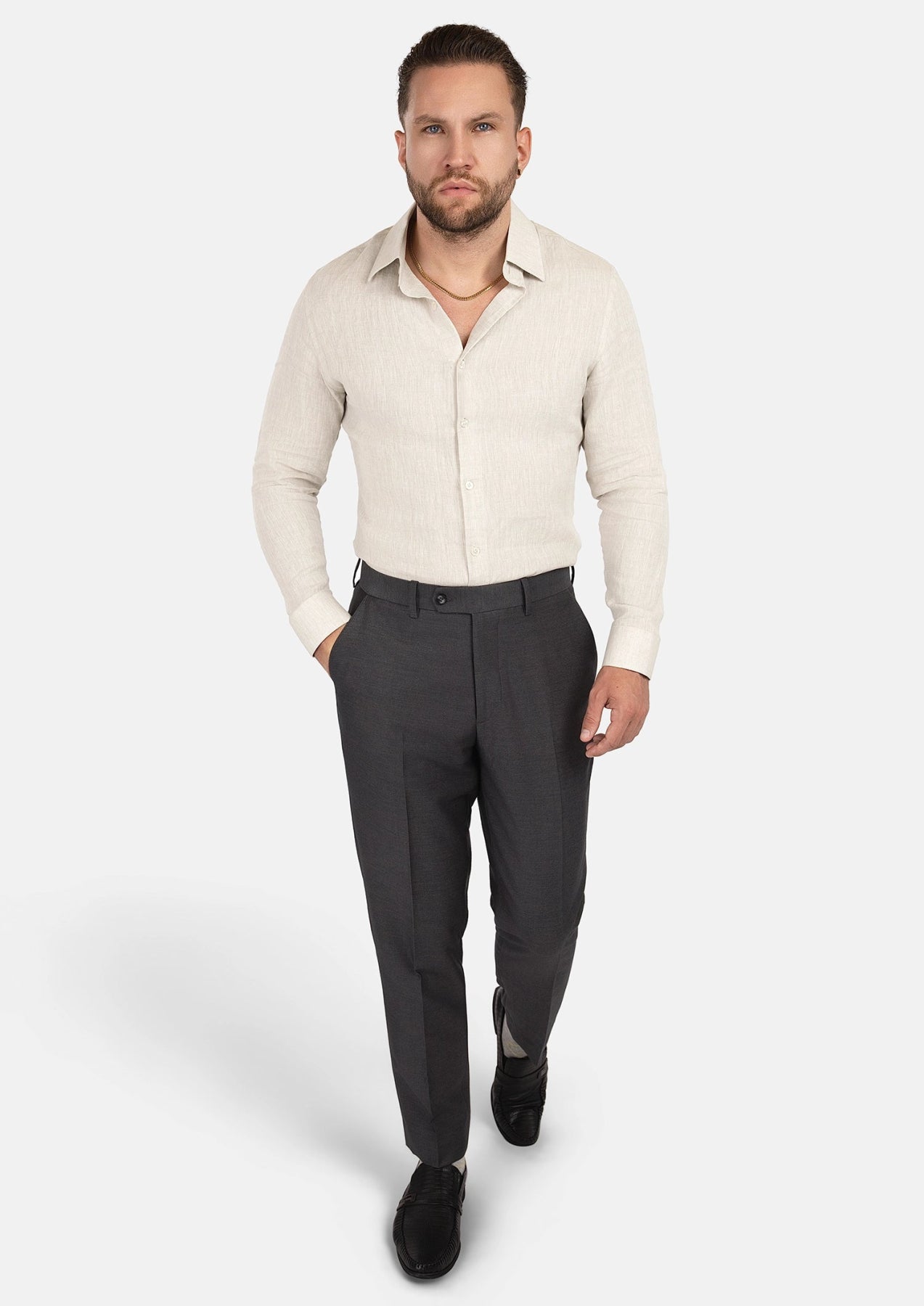 Sand Linen Shirt - SARTORO