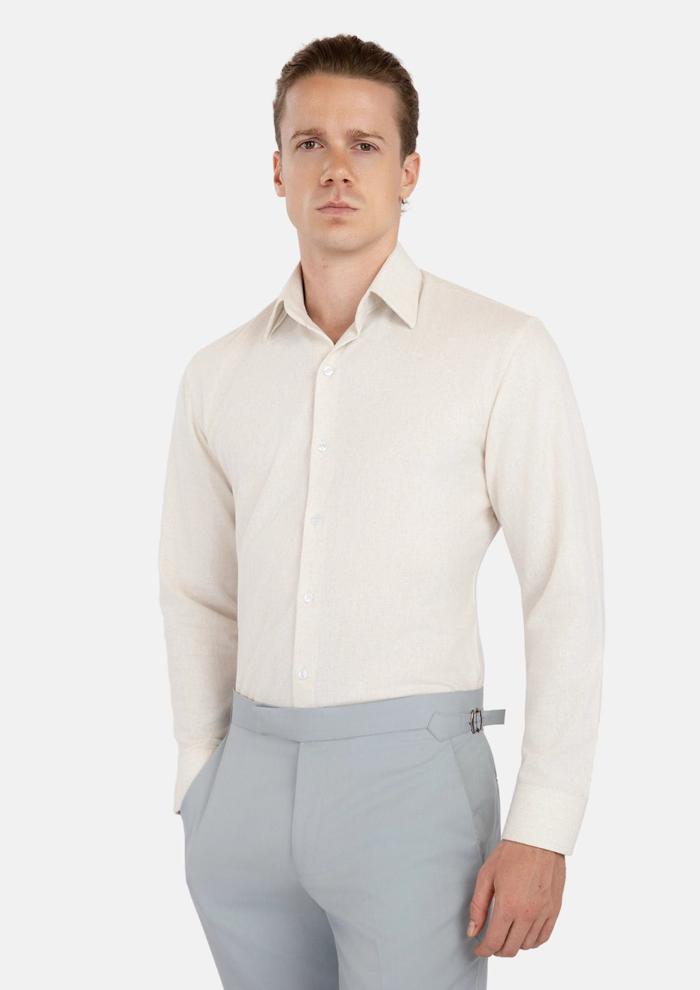 Sand Linen Blend Shirt762