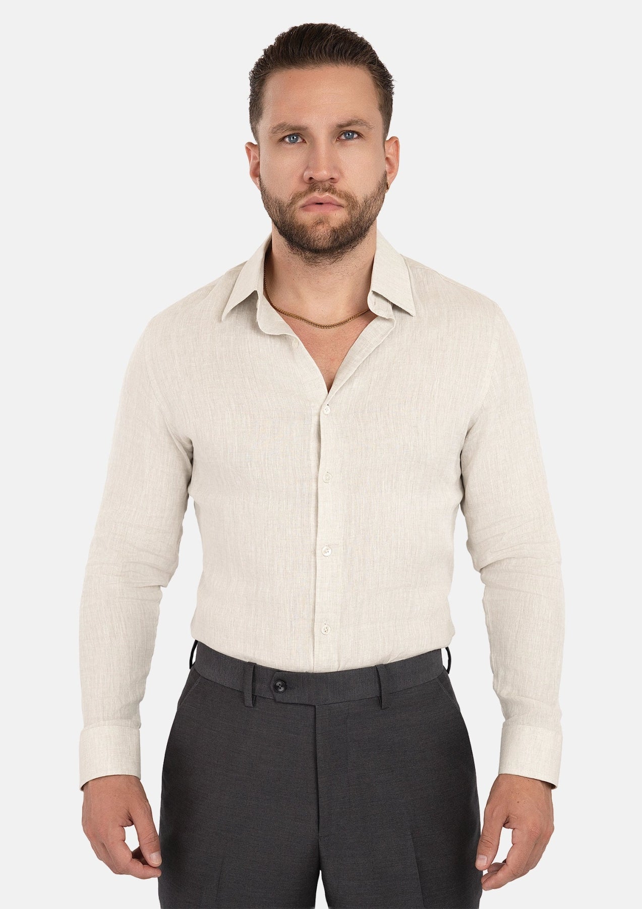 Sand Linen Shirt - SARTORO