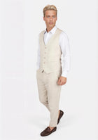 Sand Linen Vest - SARTORO635