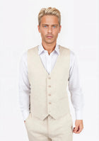 Sand Linen Vest - SARTORO494