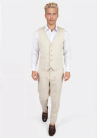 Sand Linen Vest - SARTORO627