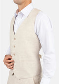 Sand Linen Vest - SARTORO