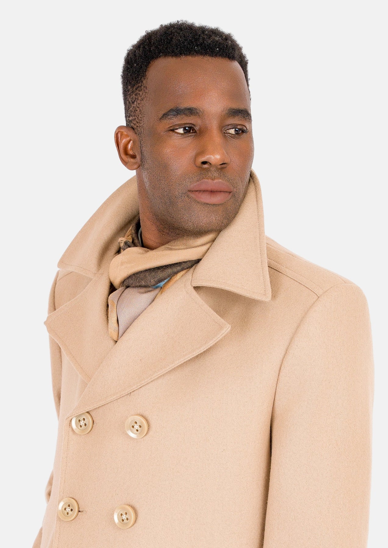 Sand Wool Signature Peacoat - SARTORO772