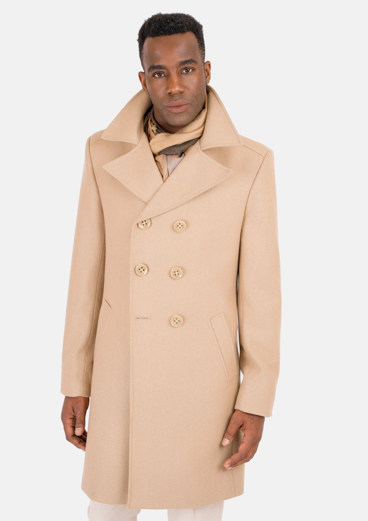 Sand Wool Signature Peacoat - SARTORO