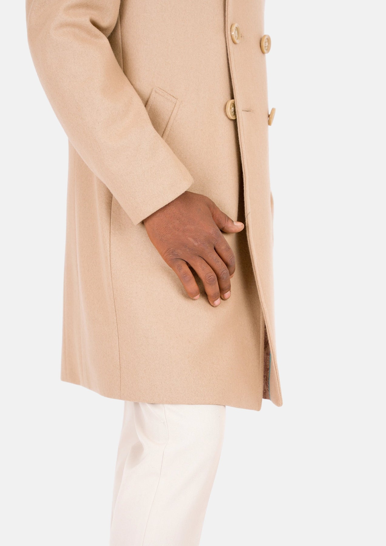 Sand Wool Signature Peacoat - SARTORO457